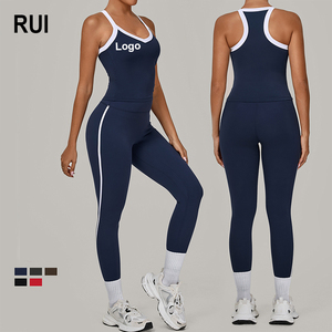 Ensemble de yoga pour femmes RUIQUWIN avec logo personnalisé, tissu respirant, effet seconde peau, haute élasticité, vêtements de sport pour Pilates, gym, fitness et entraînement - Product Image 1