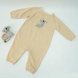 Ja. Schwester Neugeborene Winter Strick Langarm Bodysuit Baby Mädchen Stram pler 100 Baumwolle Winter Overalls Großhandel für Babys