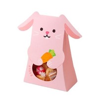Boîte d'emballage en papier pliable avec fenêtre découpée, motif chaton de dessin animé mignon, pour bonbons, biscuits, cadeaux