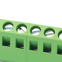 Connecteur de bornier à vis pour circuit imprimé, boîtier PA66 vert, pas de 5,0 mm, cage en fer ou en laiton à 45 degrés, 103-5.0