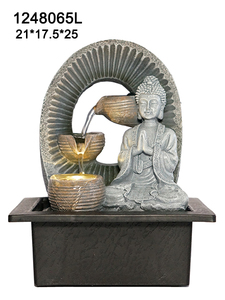 Résine Intérieur Table Fengshui Petit Bouddha <span class=keywords><strong>Zen</strong></span> Cascade Fontaines D'eau - Product Image 4