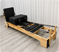Reformer Pilates en bois d'érable, durable, réglable et portable, machine d'entraînement pour la maison et les studios de Pilates, marque MJD
