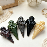 Figurine de crâne en pierres précieuses en gros, design fantaisie, décoration amusante pour Halloween et cadeau farfelu pour les fournitures de fête