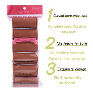 Factory Wholesale Jumbo Hair Perm Rods Brown Plastic Hair <b>Rollers</b> 4.0cm Diameter Cold Wave Rods for Women - Product Image 6