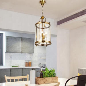 Design unico in metallo lampada pendente in ferro Vintage ferro materiale uccello gabbia in ottone vetro industriale ciondolo luce - Product Image 4