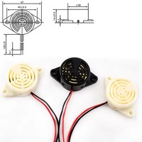 Alarma de 95 dB de Alto Decibelio, DC 3-24V 12V, Zumbador Electrónico, Alarma con Sonido Intermitente y Continuo para Arduino, Auto, Camioneta, SFM-27