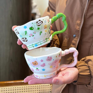 Zuo Mu – tasse en céramique avec motif Panda, résistante à la chaleur, pour café, lait, petit-déjeuner, cadeau pour femmes, usage domestique - Product Image 3