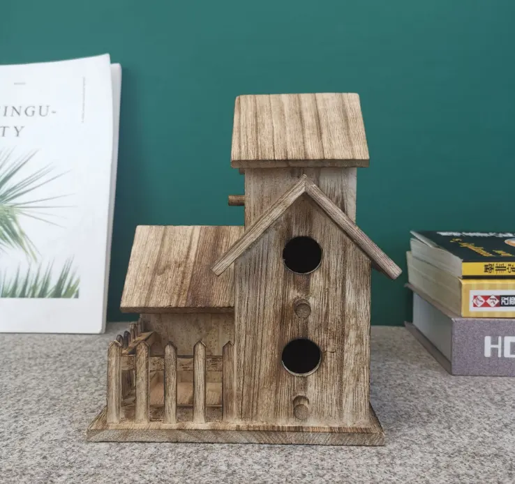 Groothandel Custom Hoge Kwaliteit Eenvoudig Houten Vogelhuis Goedkope Prijs Houten Vogelhuis Tuindecoratie Vogelhuis