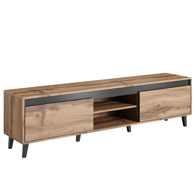 Manufacturer Wooden modern factory wooden l shaped tv stand with drawers shelves storage cabinet bedroom living room furniture