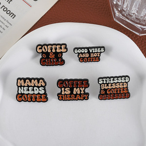 Coffee Chill Lovers Good Vibes y Hot Coffee Letter Coffee Is My the Rapy Esmalte Pins para insignia Bolsa de ropa - Product Image 5