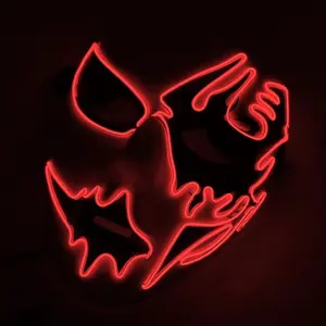 Белый призрак рыбий рот светящаяся маска из ПВХ EL Хэллоуин светодиодная страшная маска для косплея для вечеринки