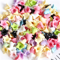 Perles en acrylique couleur bonbon motif fleur de petunia et perles en forme d'orchidée perforées pour la fabrication de bracelets, boucles d'oreilles et bijoux DIY - Vente chaude