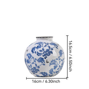 थोक नीले और सफेद चीनी मिट्टी के बरतन-घर के सजावट के लिए थोक सिरेमिक अदरक जार - Product Image 4