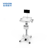 Chariot d'ordinateur portable médical multifonctionnel le plus vendu pour hôpitaux et hôtels, modèle Vision Technology HW-MED