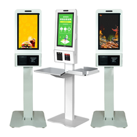 Terminal de paiement POS sans numéraire à écran tactile de 21 24 27 32 pouces Kiosque Fabricants Stand au sol Kiosque de commande automatique Machine McDonald's