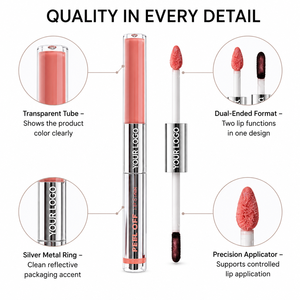 MLM Makeup Dual Head Peel Liquid Lip Tint Matt, wasserfest, nicht verblassend, feuchtigkeitsspendend, mineralisch glänzend, Vitamin E Lippenstift zum Abziehen - Product Image 3