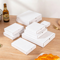 Boîte à pizza en carton écologique pour usage en restaurant, taille et logo personnalisés, impression 4C, revêtement UV, boîtes rigides jetables de qualité alimentaire