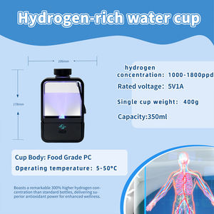 Bottiglia d'Acqua Idrogenata con Tecnologia di Elettrolisi SPE/<span class=keywords><strong>PEM</strong></span>, 350ml, Acqua Ricca di Idrogeno, Massaggio Sicuro - Product Image 3