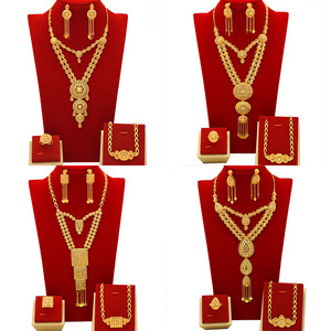 Ensemble de bijoux <span class=keywords><strong>en</strong></span> or 24 carats TIANSHE New Dubai pour <span class=keywords><strong>mariée</strong></span> <span class=keywords><strong>arabe</strong></span>, collier, bracelet, boucles d'oreilles, bague - Product Image 2