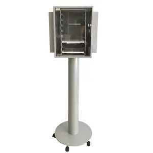 Retail store POS floor standing metal rotating earring jewelry display stand with acrylic door