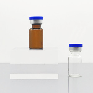 Frascos de vidrio Penlin transparentes de 5 ml con tubo de extracción y tapón de goma de 2 ml, color marrón, para solución estéril y polvo liofilizado - Product Image 3