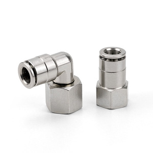 Raccord pneumatique à connexion rapide tout en cuivre nickelé PLF8-02 Filetage interne Haute température/haute pression Corrosion - Product Image 1