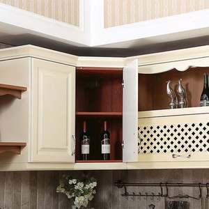 French Style Real Stained Maple Wood Hardwood Shaker Solid Wood New Design <b>Cheap</b> Complete Unit Traditional Kitchen Cabinets - Product Image 2