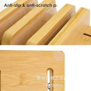 Bamboo Mobile Phone And <b>Tablet</b> <b>Stand</b> 22.6X16X16Cm Desktop Storage Rack For Office Use - Product Image 5