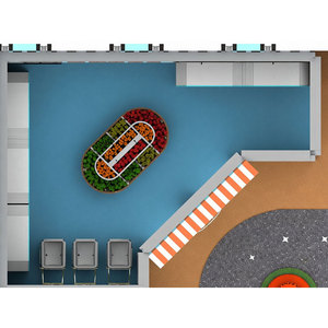 Centro de juegos interior de plástico con supermercado y edificios urbanos para área de juegos educativos para niños - Product Image 5