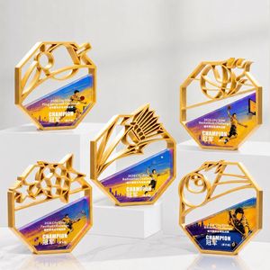 Trophée en cristal imprimé en 3D créatif 16x15cm, récompense personnalisée pour événements sportifs, championnat de basket-ball, football, badminton - Product Image 4