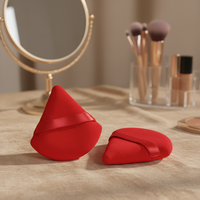 Vente en gros de houppettes à poudre triangulaires en velours doux pour le visage, personnalisables avec logo, pour outils de beauté et poudres fixatrices de maquillage