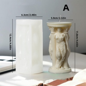 Moule en silicone 3D pour bougie en résine, sculpture de la déesse Athéna, décoration d'intérieur, moule à bougie parfumée, vente en gros - Product Image 4
