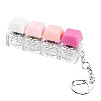 Mini Mechanical Keyboard Toy Keychain Portable Clicker Stress Relief Sensory Toy for Anxiety Office Decompression Pocket Gadget