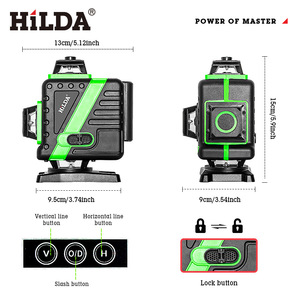 12 16 satır 3 4D lazer seviyesi kendinden tesviye 360 yatay dikey çapraz süper güçlü yeşil düz yer döner lazer - Product Image 3