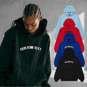 Sweat-shirt à capuche unisexe coupe classique avec texte personnalisé, 100 % coton molletonné tricoté, pull décontracté pour l'hiver - Product Image 3