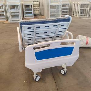 Lit médical manuel double à bascule avec barrière de sécurité en ABS pour personnes âgées et patients paralysés - Product Image 4