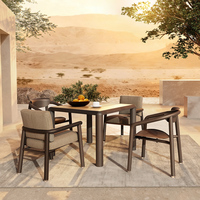 Table et chaises de jardin décontractées haut de gamme pour patio de villa, mobilier d'extérieur