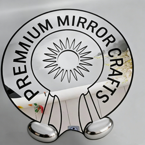 Chrome Hearts Style Round Decorative <strong>Mirror</strong> with <strong>Gothic</strong> Lettering &amp; Floral Emblem | Trendy Wall Accent <strong>Mirror</strong> - Product Image 1