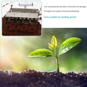 เครื่องทำบล็อกดินโลหะ 4 ช่อง พร้อมฝาครอบบล็อกเมล็ดพันธุ์แบบเปลี่ยนได้ |   เครื่องกดดินทำก้อนด้วยมือสำหรับเพาะเมล็ด - Product Image 5