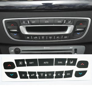 Pegatinas para botones del panel de control del aire acondicionado Renault, PVC negro, adhesivo, kit de reparación personalizado para Megane Master Scen - Product Image 1