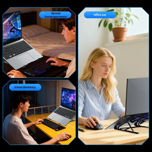 <span class=keywords><strong>Support</strong></span> de refroidissement <span class=keywords><strong>portable</strong></span> en aluminium pour ordinateurs portables et tablettes, tapis de refroidissement pliable pour ordinateur <span class=keywords><strong>portable</strong></span> avec grand ventilateur de refroidissement pour le jeu et le bureau - Product Image 4