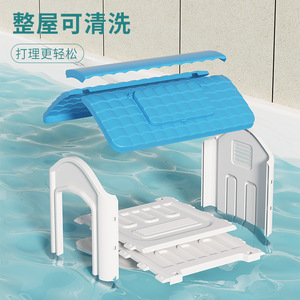 Plastic doghouse, suitable for all seasons, sun-protected, suitable for large, medium and <b>small</b> <b>dogs</b>, outdoor rainproof pet <b>bed</b> - Product Image 2