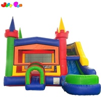 Modulaire Moderne Arc-En-Ciel de Maison De Rebond De Glissière D'eau toboggan gonflable Combo avec parcours d'obstacles