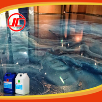 Kit de résine époxy transparente auto-nivelante à haute brillance pour sol en flocons 3D Art Floor Vente en gros