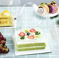 Boîte à gâteaux 2 pouces 3 pouces avec poignées Boîte à bonbons pour pâtisserie transparente Boîte à gâteaux rectangulaire en plastique pour rouleaux de gâteaux Portable