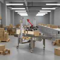 Machine électrique mobile automatique en acier inoxydable pour l'encollage de rubans et la fermeture de cartons, pour l'emballage de boissons et de vêtements, faible niveau sonore