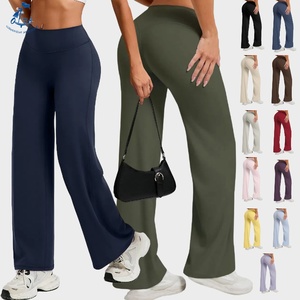 Nuovi Modelli di <span class=keywords><strong>Pantaloni</strong></span> Yoga a Gamba Dritta in Morbido Tessuto Butter, Leggings a Vita Media per <span class=keywords><strong>Donna</strong></span>, <span class=keywords><strong>Pantaloni</strong></span> da Palestra, Fitness, <span class=keywords><strong>Pantaloni</strong></span> a Zampa d'Elefante, Abbigliamento Sportivo con Logo - Product Image 1