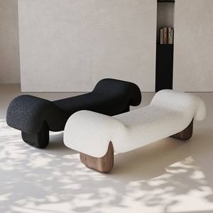 Banc <span class=keywords><strong>de</strong></span> style Wabi Sabi en bois, design créatif pour petit appartement, minimaliste italien, en velours, pour entrée, rangement <span class=keywords><strong>de</strong></span> chaussures ou <span class=keywords><strong>bout</strong></span> <span class=keywords><strong>de</strong></span> <span class=keywords><strong>lit</strong></span> - Product Image 3