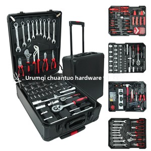 Ensemble de clés à douille argentées et noires de 399 pièces, <span class=keywords><strong>outils</strong></span> de réparation en <span class=keywords><strong>valise</strong></span>, vente en gros - Product Image 1