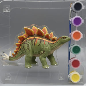Düşük maliyetli toptan çocuk DIY dinozor boyama 3D alçı oyuncak seti 6 adet akrilik boya ile - Product Image 2